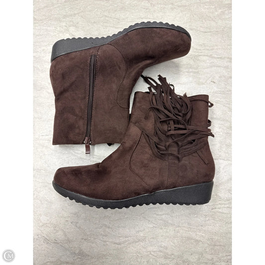 Boots Ankle Flats By Herstyle In Brown, Size: 10