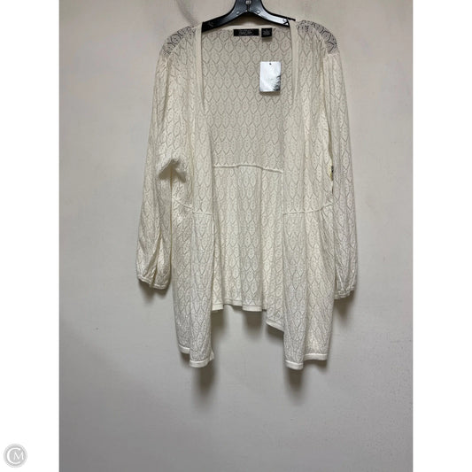 Cardigan By Clothes Mentor In Cream, Size: Xl