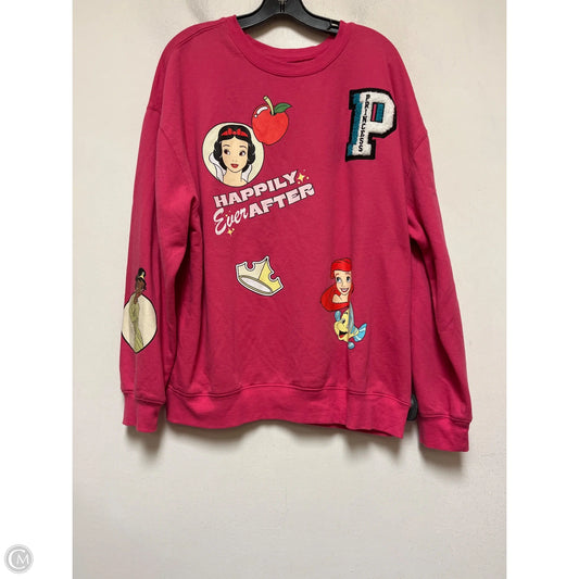 Sweatshirt Crewneck By Disney In Pink, Size: Xxl