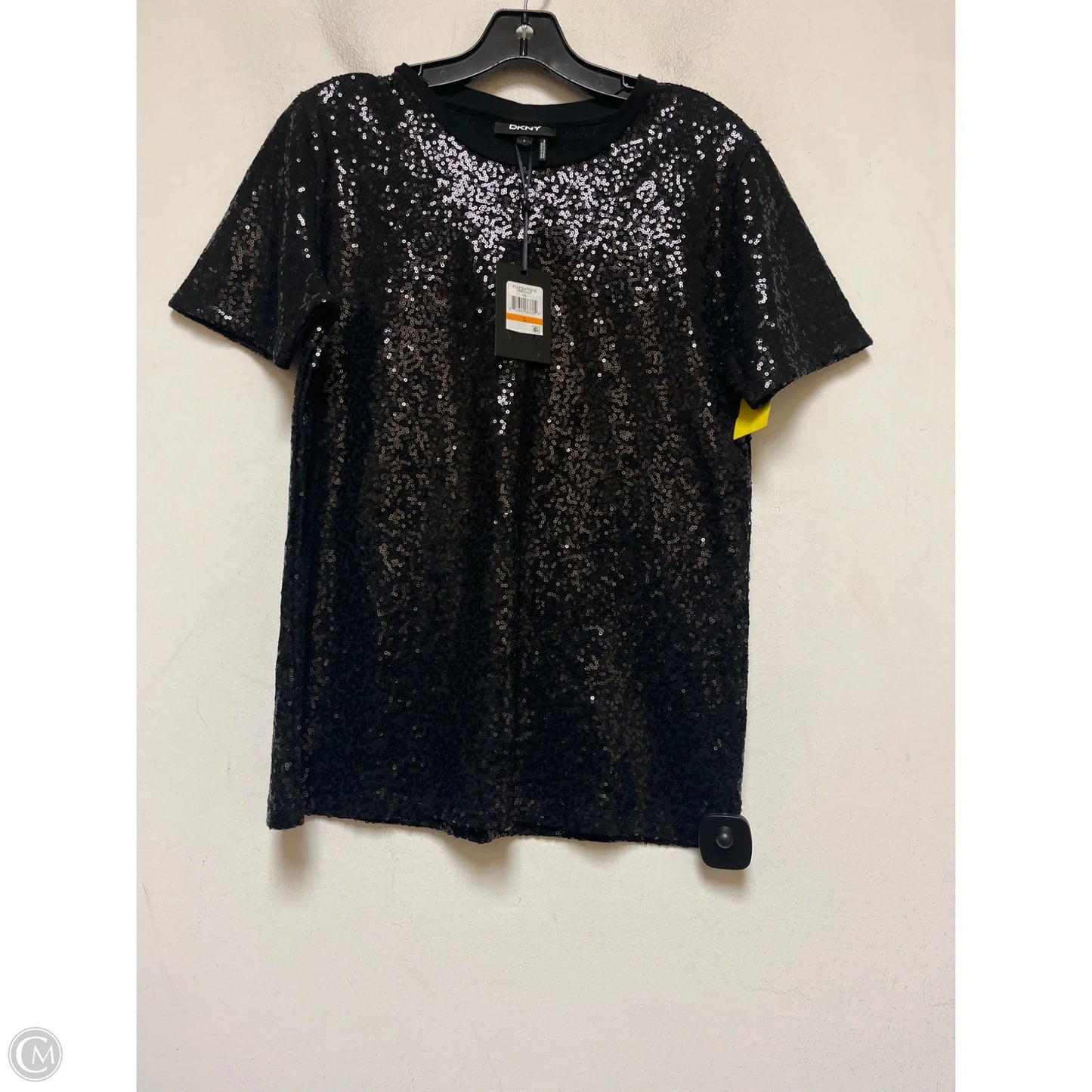 Top Short Sleeve By Dkny In Black, Size: S