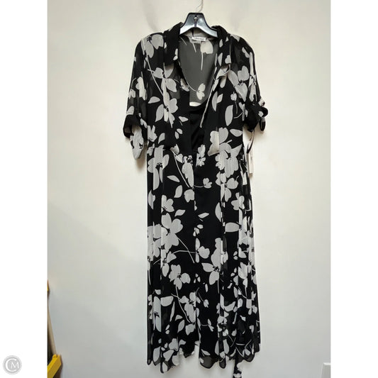 Dress Casual Maxi By Calvin Klein In Black & White, Size: L