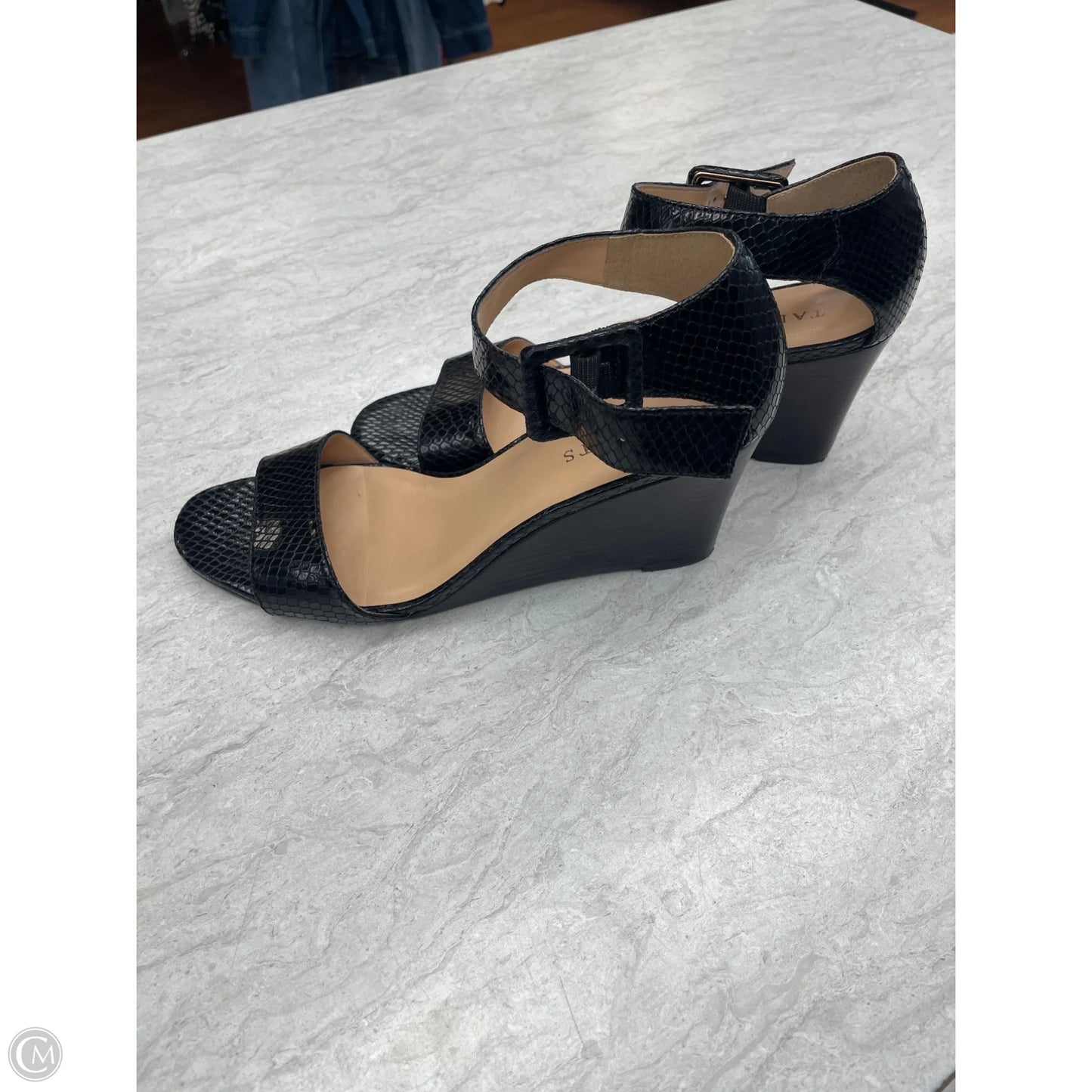 Sandals Heels Wedge By Talbots In Black, Size: 9