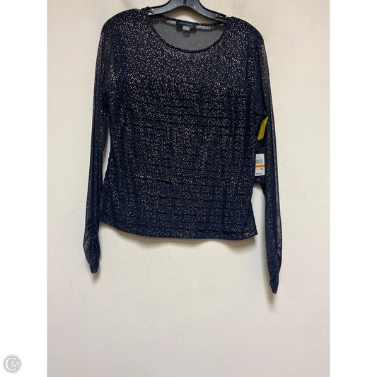 Top Long Sleeve By Tommy Hilfiger In Blue & Gold, Size: S