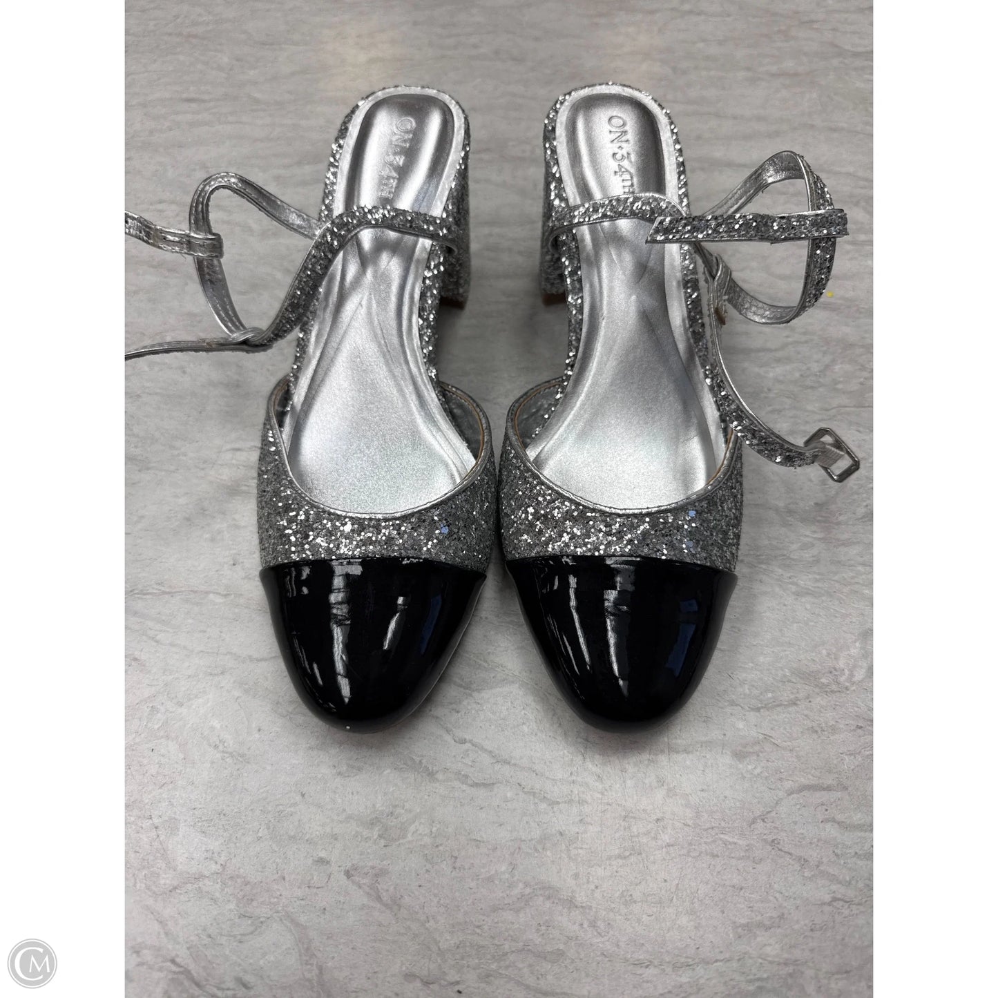 Shoes Heels Block By On 34th In Black & Silver, Size: 9.5