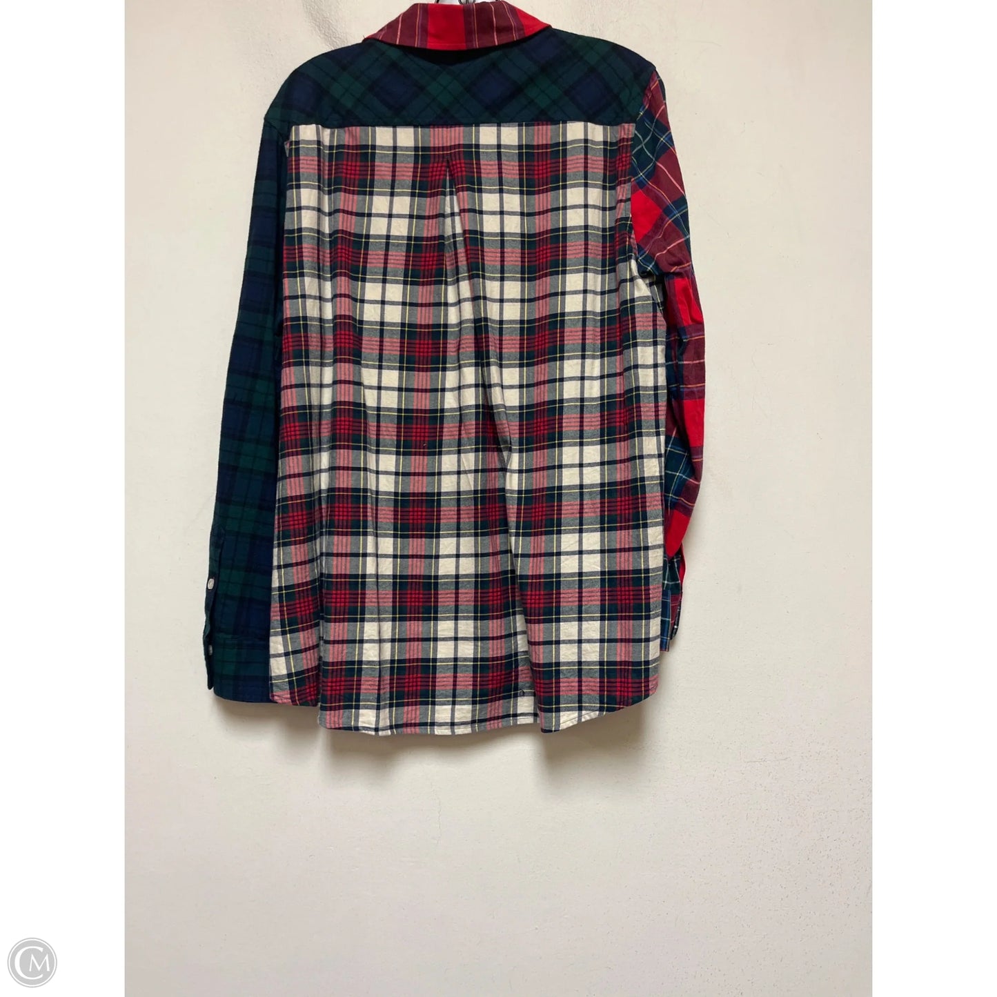 Top Long Sleeve By Vineyard Vines In Plaid Pattern, Size: L