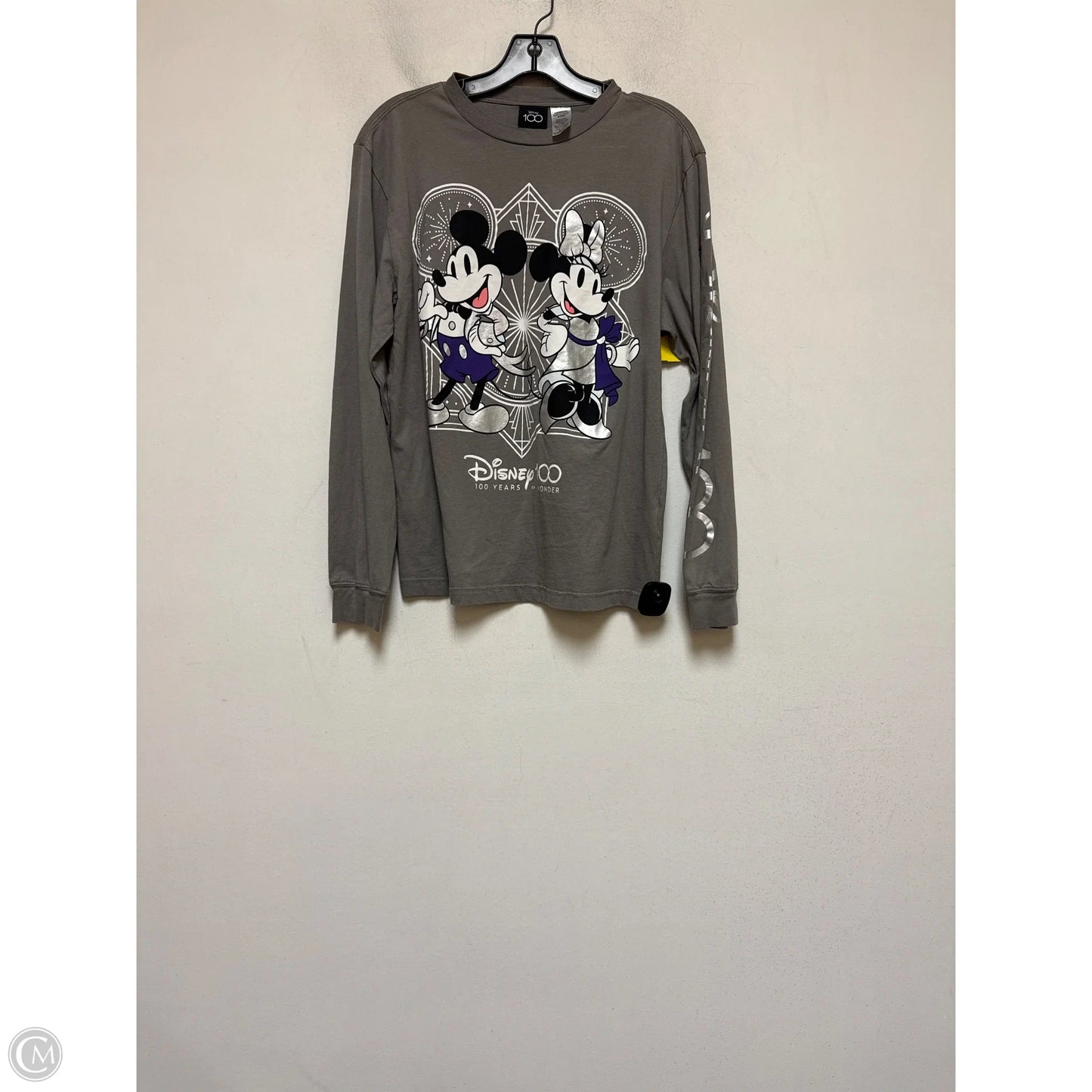 Top Long Sleeve By Disney In Grey & Purple, Size: S
