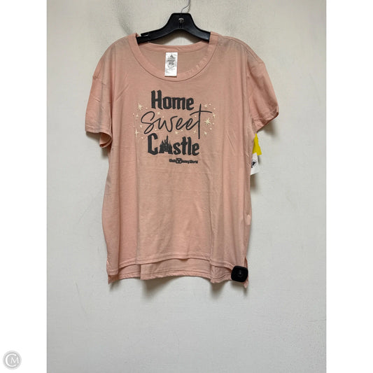 Top Short Sleeve Basic By Disney In Pink, Size: L