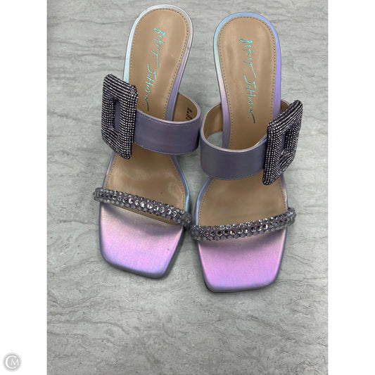 Sandals Heels Kitten By Betsey Johnson In Blue & Purple, Size: 8