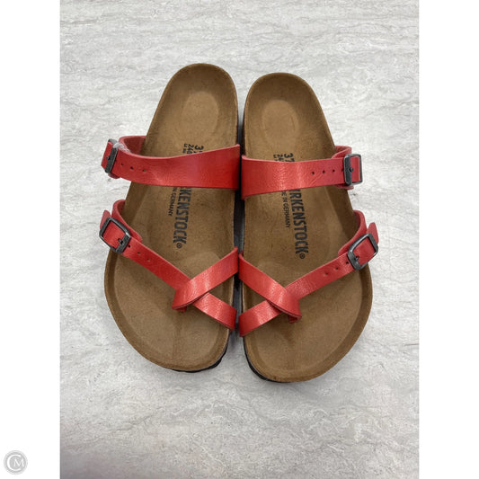 Sandals Flats By Birkenstock In Red, Size: 6