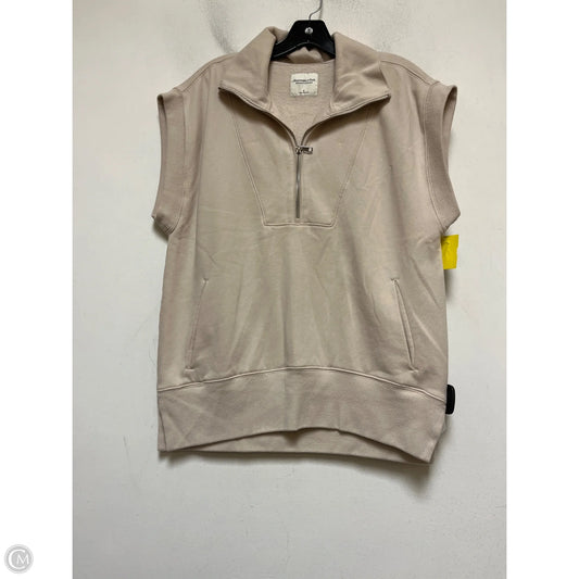 Top Short Sleeve By Abercrombie And Fitch In Tan, Size: S