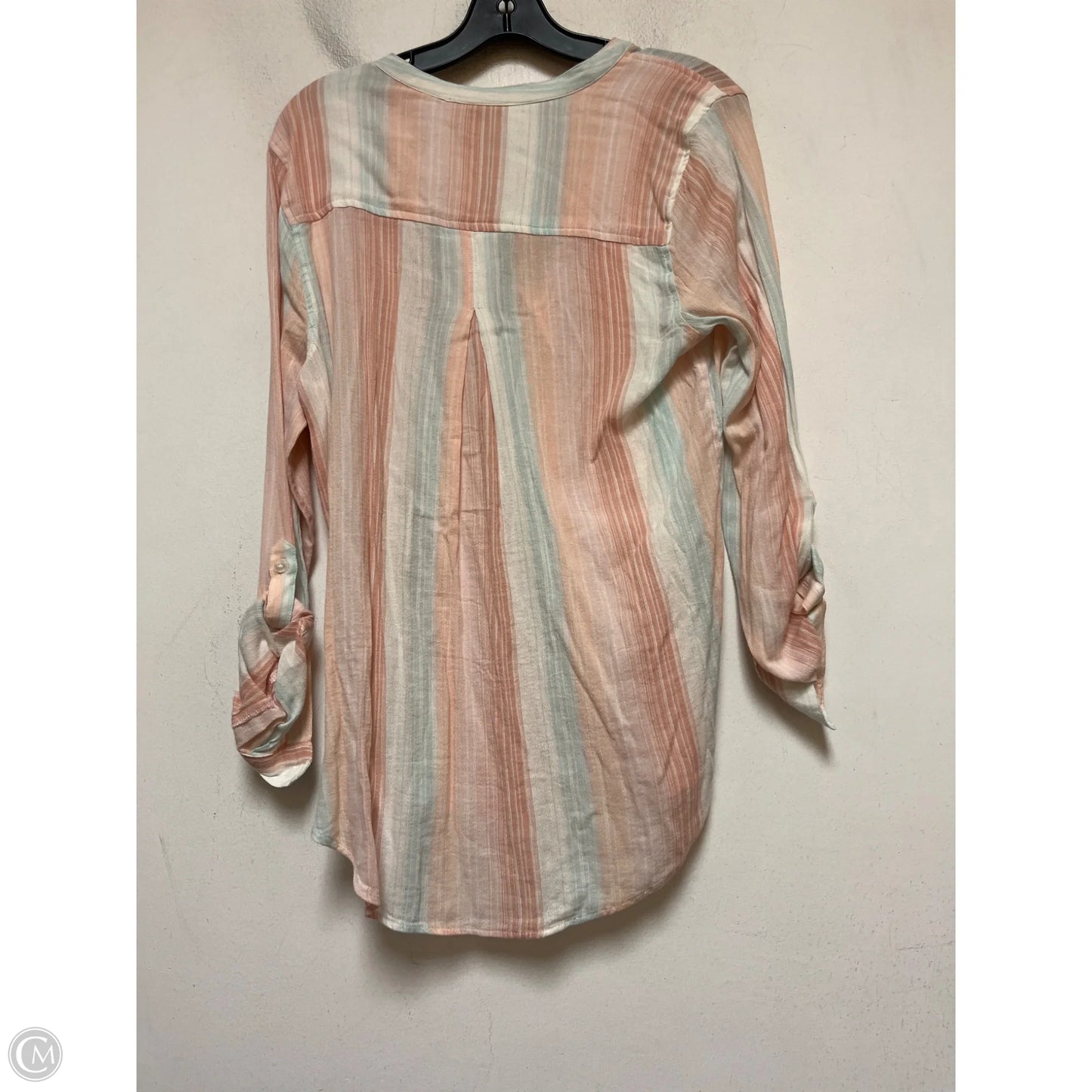Top Long Sleeve By Lucky Brand In Blue & Pink, Size: S