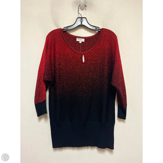Sweater By Clothes Mentor In Black & Red, Size: 1x