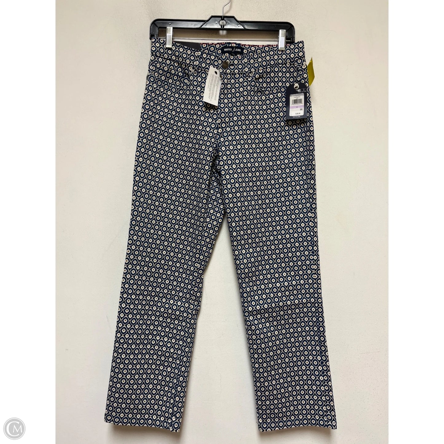 Jeans Straight By Nautica In Blue & Cream, Size: 6