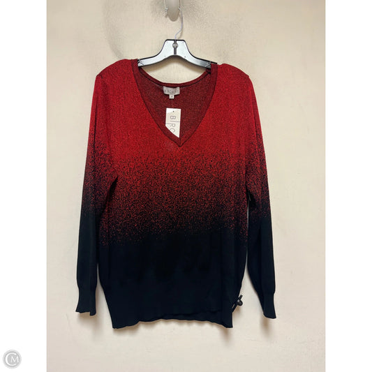 Sweater By Clothes Mentor In Black & Red, Size: 1x