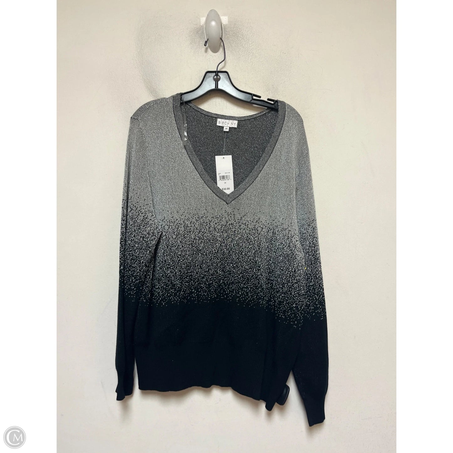 Sweater By Clothes Mentor In Black & Silver, Size: 2x