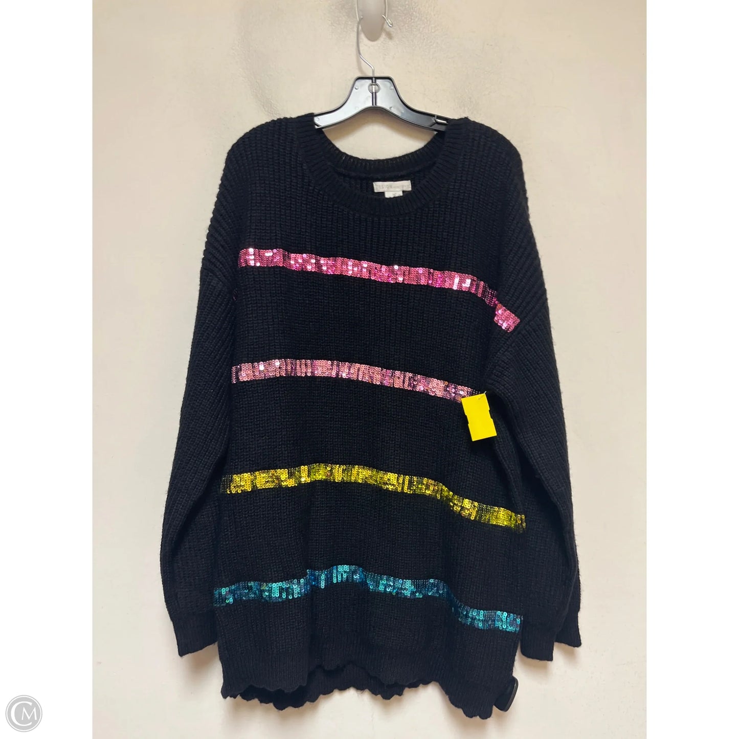 Sweater By Design History In Black, Size: 1x