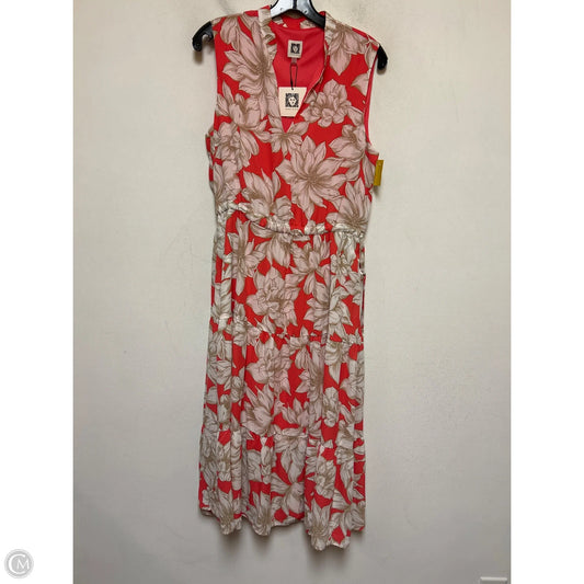 Dress Casual Maxi By Anne Klein In Pink & White, Size: M