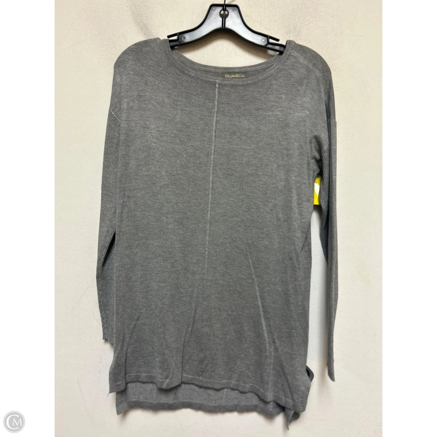 Top Long Sleeve By Style And Company In Grey, Size: Xs