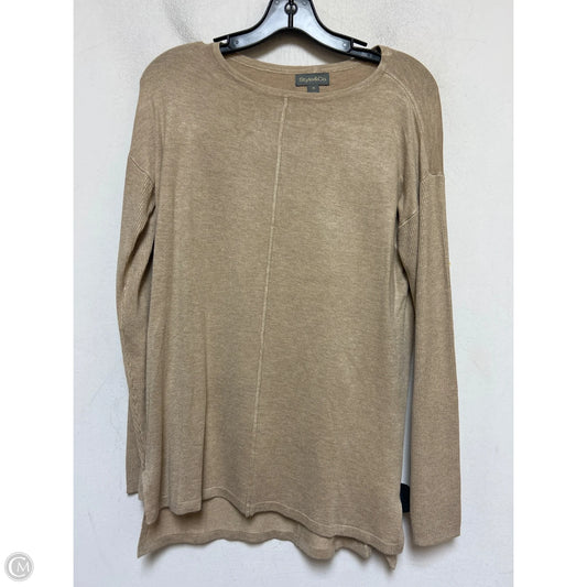 Top Long Sleeve By Style And Company In Tan, Size: Xs