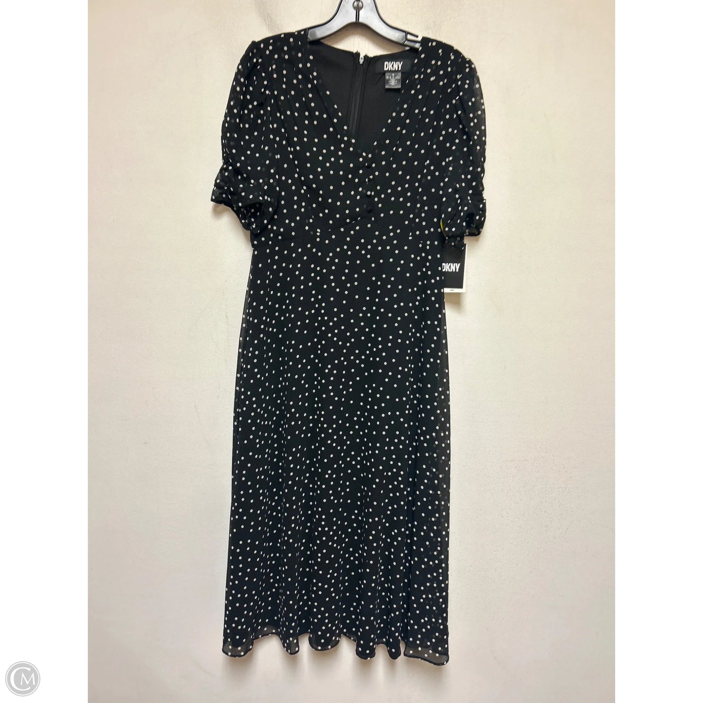 Dress Casual Midi By Dkny In Polkadot Pattern, Size: M