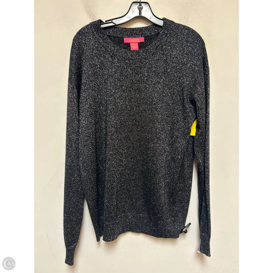 Top Long Sleeve By Catherine Malandrino In Black & Silver, Size: L
