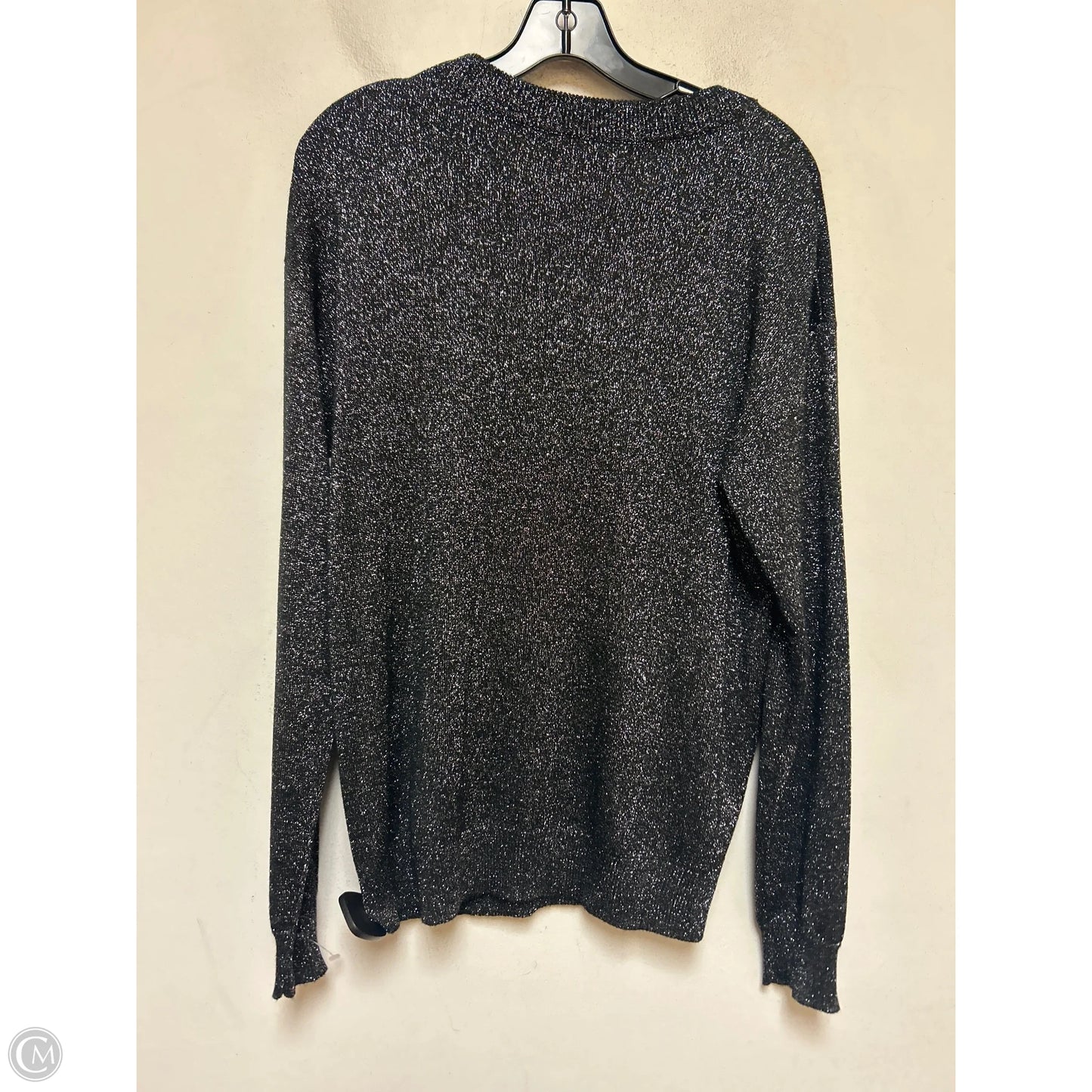 Top Long Sleeve By Catherine Malandrino In Black & Silver, Size: L