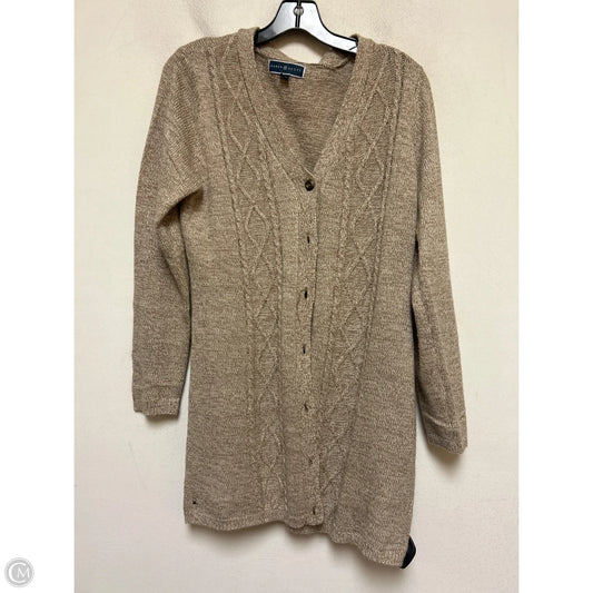 Sweater Cardigan By Karen Scott In Tan, Size: Xlp