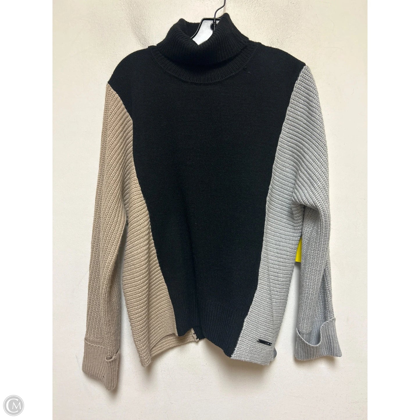 Sweater By Jones New York In Black & Tan, Size: M