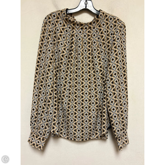 Top Long Sleeve By Tommy Hilfiger In Blue & Brown, Size: Xl