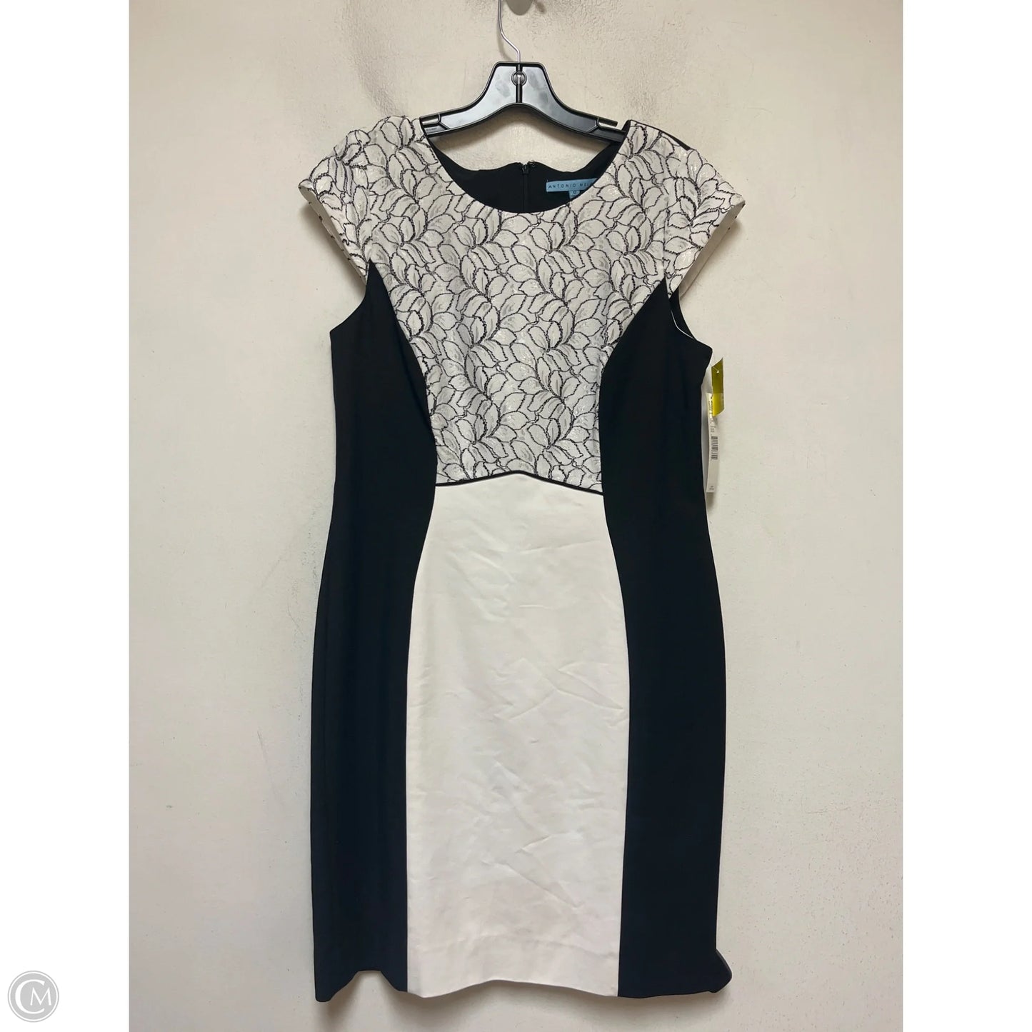 Dress Casual Midi By Antonio Melani In Black & White, Size: L