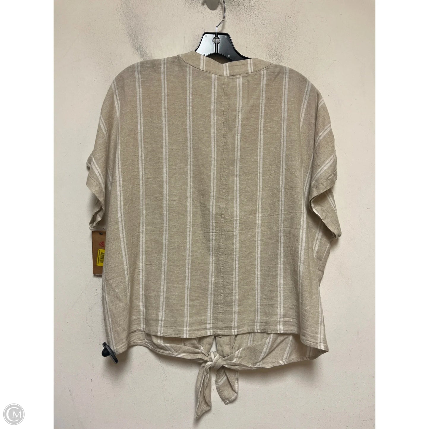 Top Short Sleeve By Cremieux In Striped Pattern, Size: L