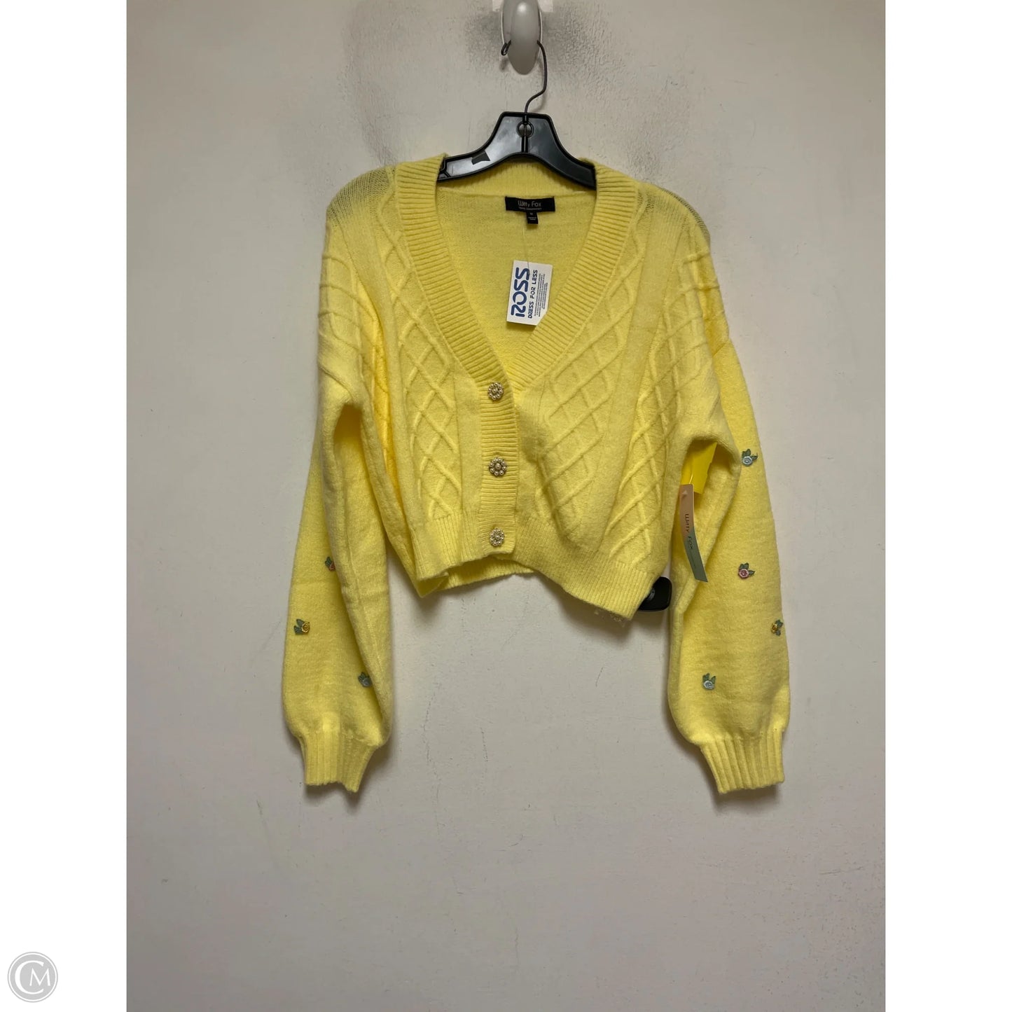Sweater Cardigan By Clothes Mentor In Yellow, Size: M