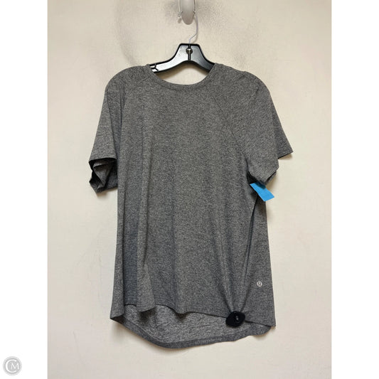 Athletic Top Short Sleeve By Lululemon In Grey, Size: L