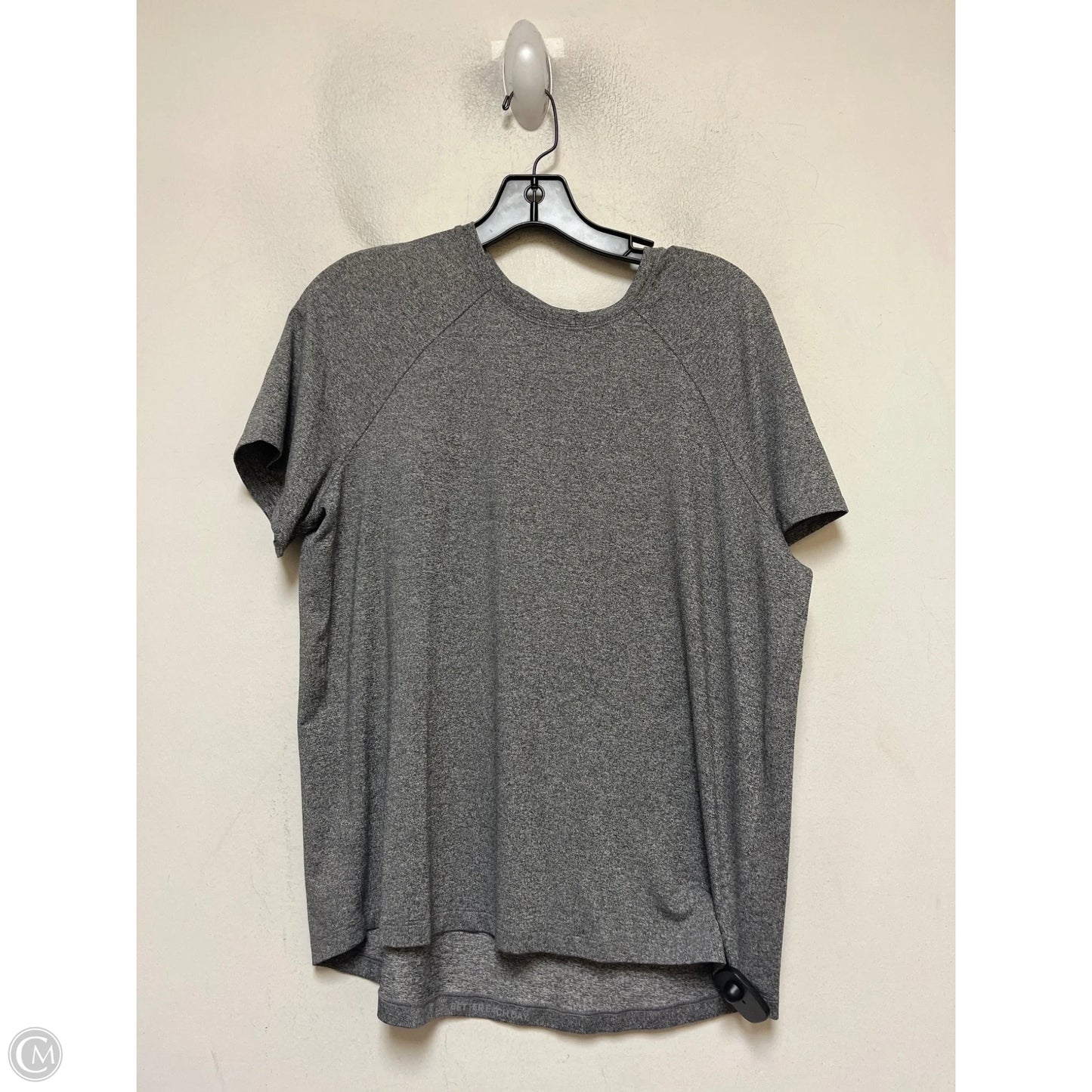 Athletic Top Short Sleeve By Lululemon In Grey, Size: L