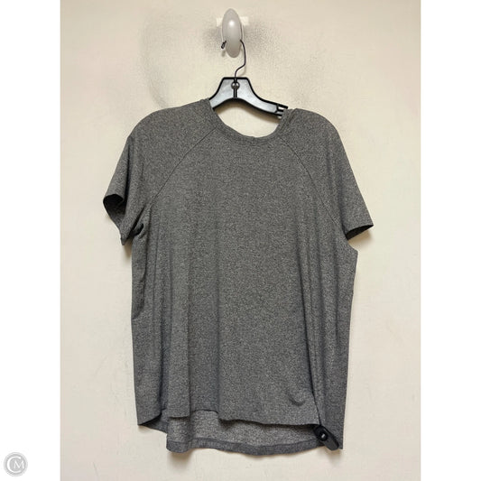 Athletic Top Short Sleeve By Lululemon In Grey, Size: L
