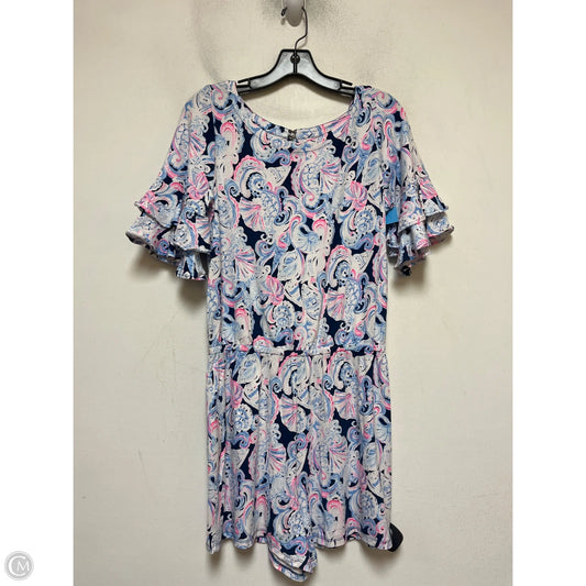Romper Designer By Lilly Pulitzer In Blue & Pink, Size: M
