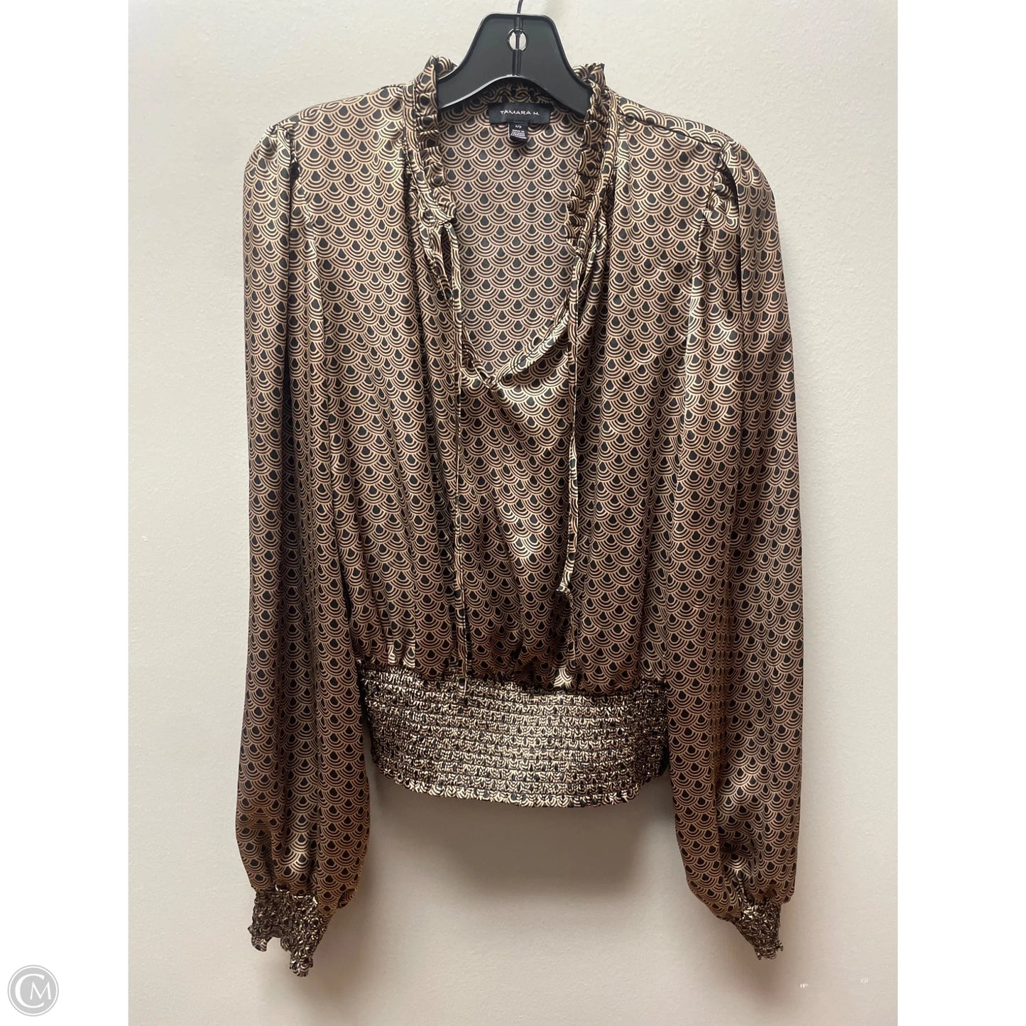 Top Long Sleeve By Tamara H In Black & Brown, Size: S