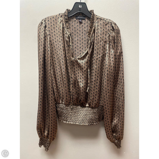 Top Long Sleeve By Tamara H In Black & Brown, Size: S