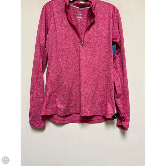 Athletic Top Long Sleeve Collar By Nike Apparel In Pink, Size: M