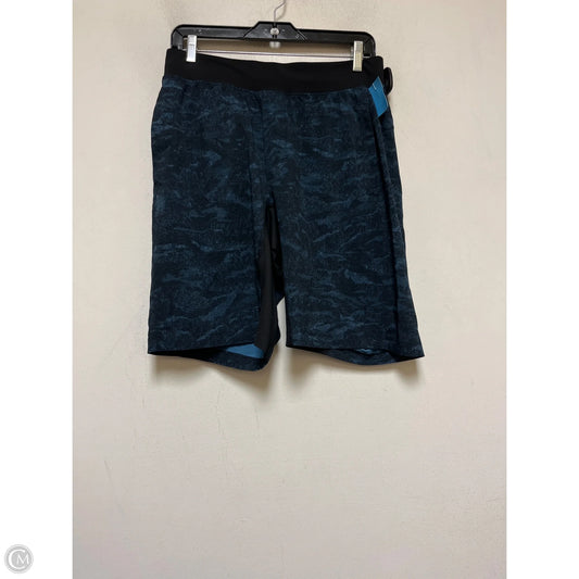 Athletic Shorts By Lululemon In Black & Blue, Size: M