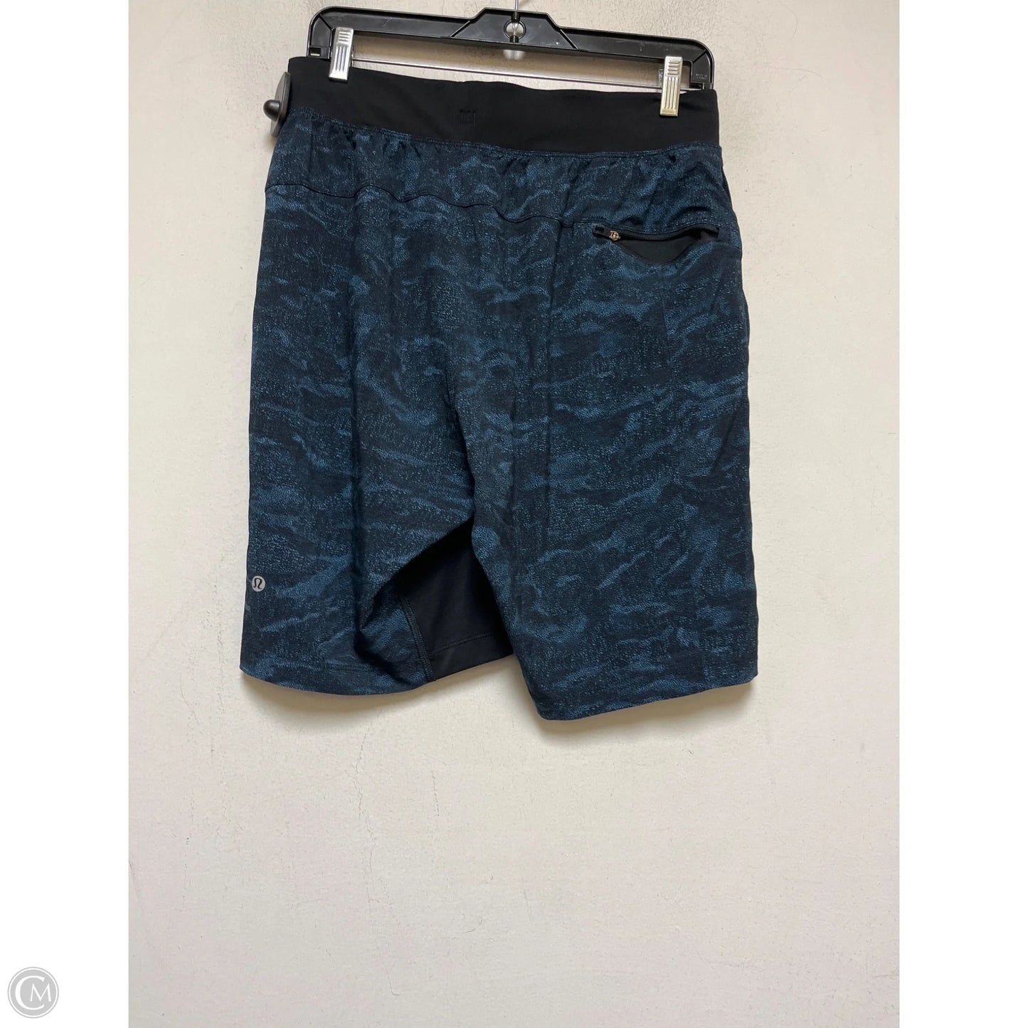 Athletic Shorts By Lululemon In Black & Blue, Size: M