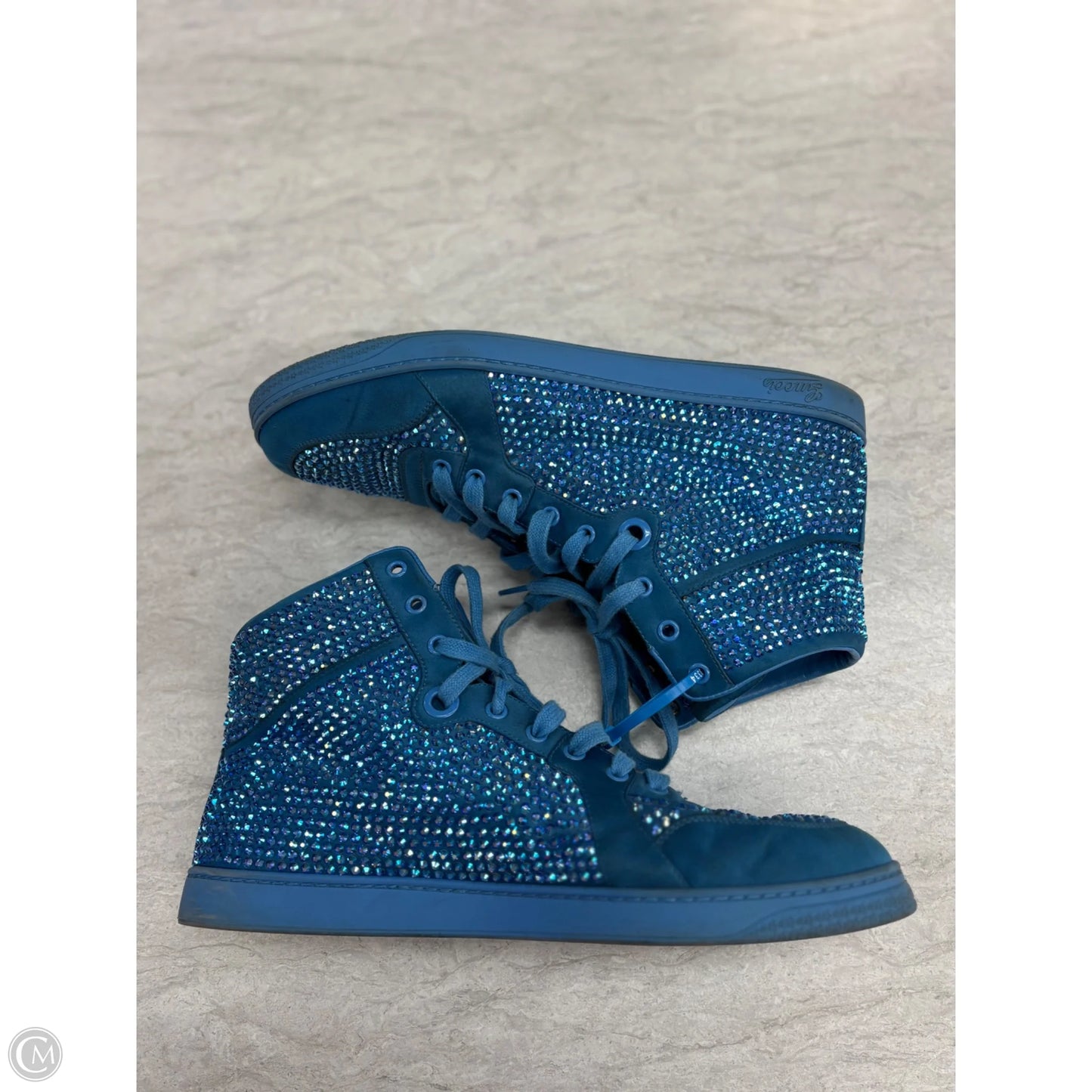 Shoes Luxury Designer By Gucci In Blue, Size: 10.5