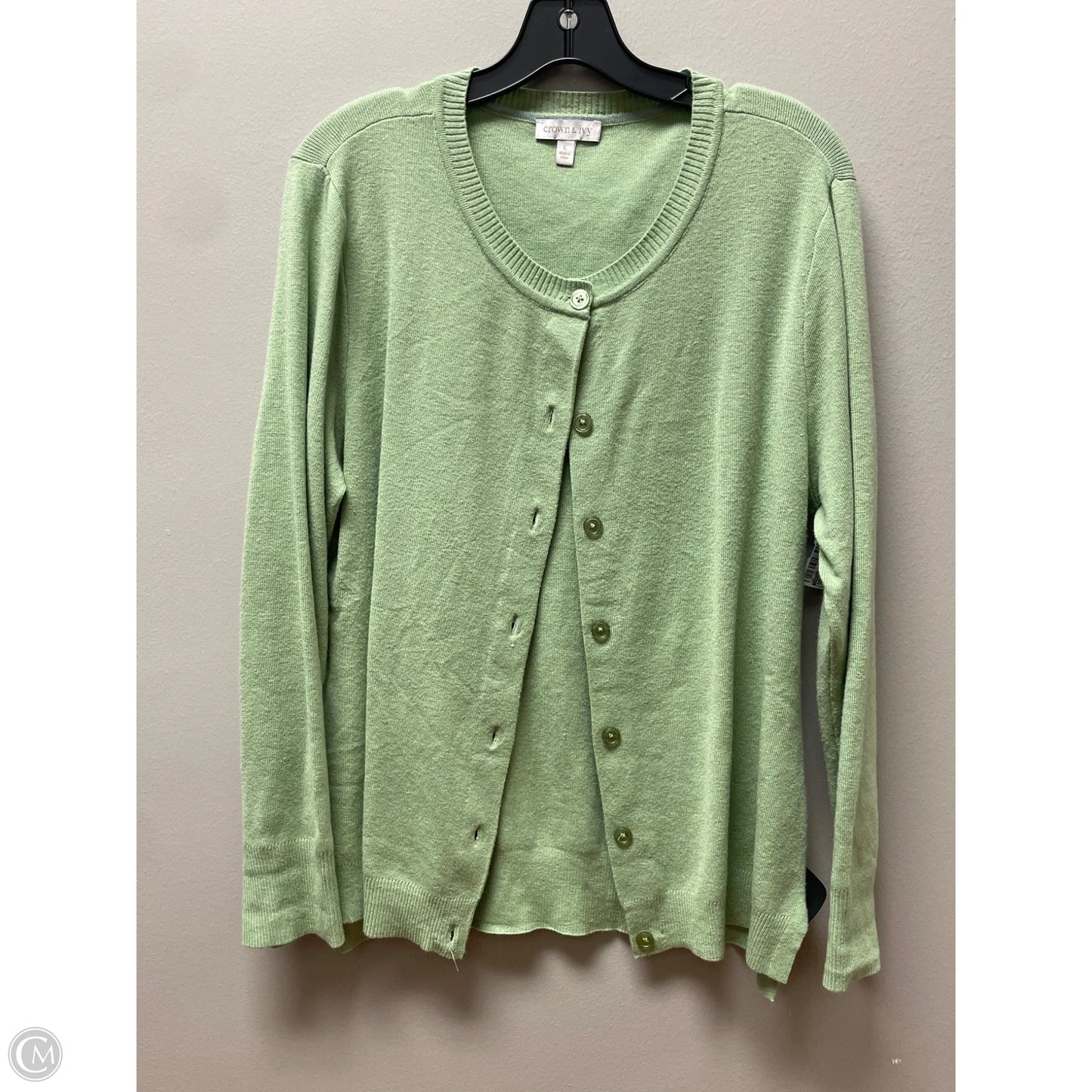 Sweater Cardigan By Crown And Ivy In Green, Size: L