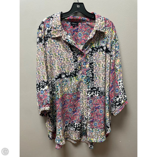 Top Long Sleeve By Jones And Co In Floral Print, Size: 2x