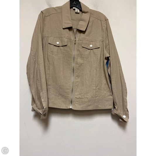 Jacket Shirt By Rachel Zoe In Brown, Size: L