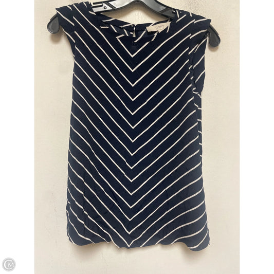 Top Sleeveless By Loft In Striped Pattern, Size: Xsp