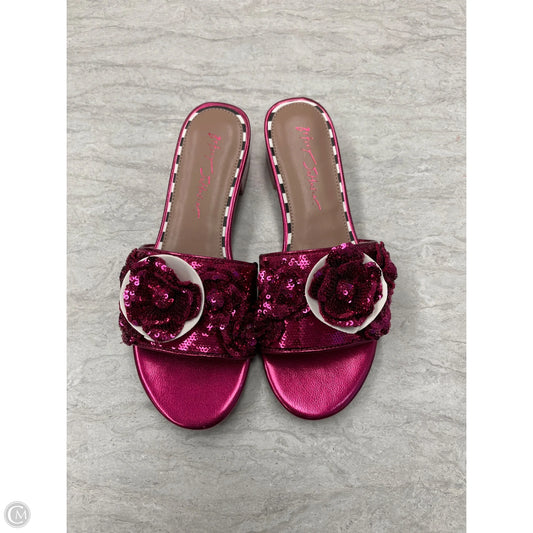 Sandals Flats By Betsey Johnson In Pink, Size: 8