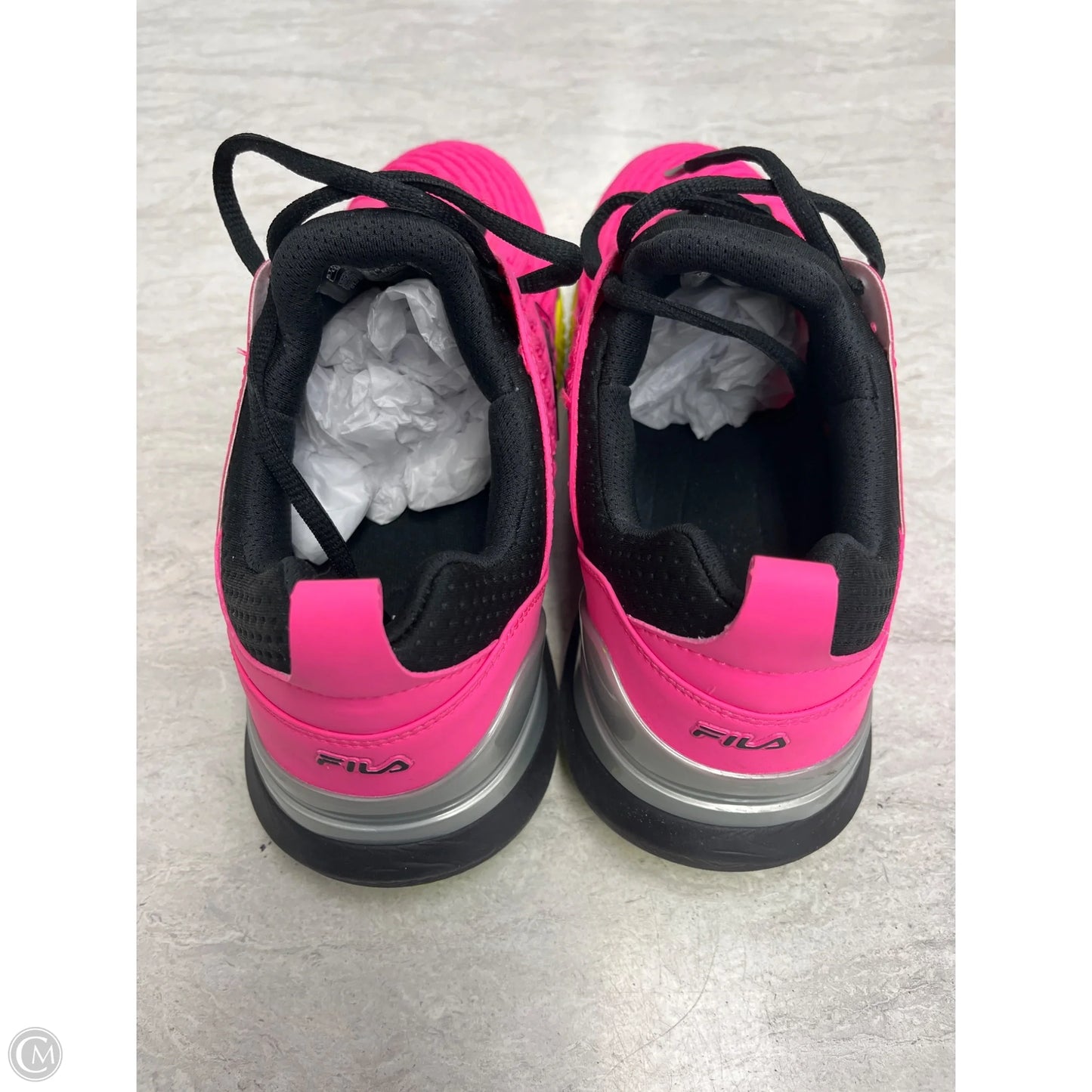 Shoes Athletic By Fila In Pink & Yellow, Size: 9