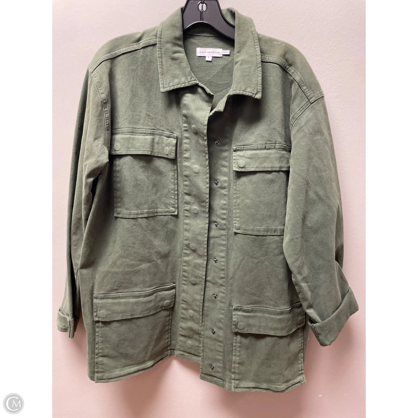 Jacket Shirt By Good American In Green, Size: 1x