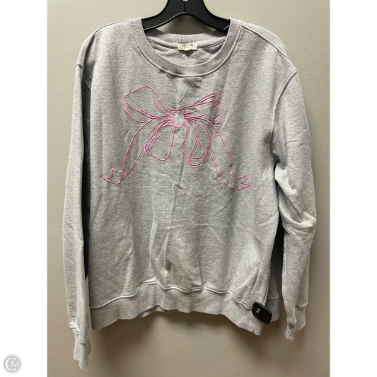 Sweatshirt Crewneck By Clothes Mentor In Grey, Size: Xl